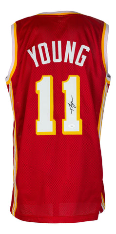 Trae Young Atlanta Signed Custom Red Basketball Jersey JSA