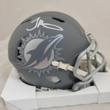 TYREEK HILL SIGNED MIAMI DOLPHINS SLATE SPEED MINI HELMET BECKETT QR