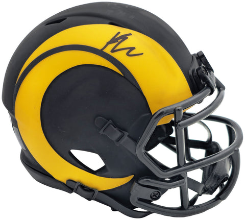 KYREN WILLIAMS AUTOGRAPHED RAMS ECLIPSE BLACK MINI HELMET BECKETT WITNESS 224758