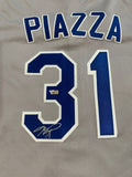 Mike Piazza Autographed Los Angeles Dodgers Signed Gray Baseball Jersey Fanatics