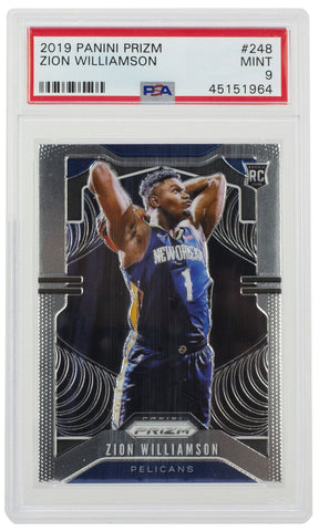 Zion Williamson 2019 Panini Prizm #248 Pelicans Basketball Card PSA Mint 9