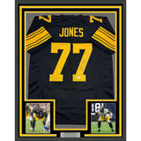 Framed Autographed/Signed Broderick Jones 35x39 Pittsburgh CR Jersey Beckett COA