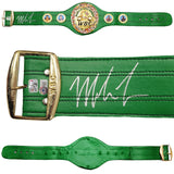 MIKE TYSON AUTOGRAPHED GREEN WBC WORLD CHAMPIONSHIP BELT BECKETT WITNESS 210830