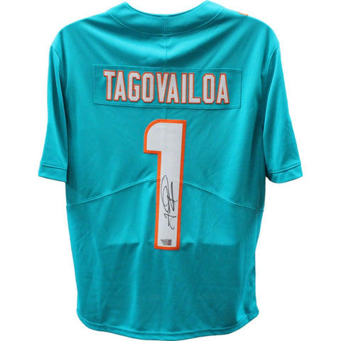 Tua Tagovailoa Signed Miami Dolphins Nike Vapor Teal Jersey FAN 45423