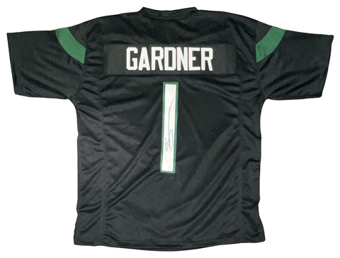 AHMAD SAUCE GARDNER SIGNED AUTOGRAPHED NEW YORK JETS #1 BLACK JERSEY BECKETT