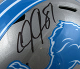 Calvin Johnson Autographed Detroit Lions F/S 2024 Speed Helmet- Beckett W Holo