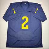 Autographed/Signed Blake Corum Michigan Blue Stat College Jersey Beckett COA