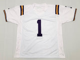 Ja'Marr Chase Autographed LSU Tigers White Pro Style Jersey Beckett Witnessed