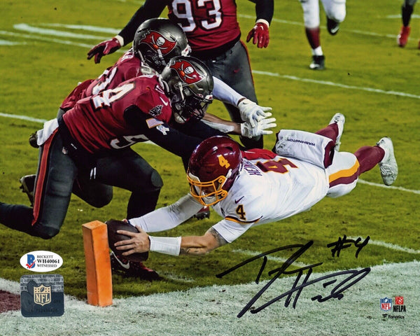 TAYLOR HEINICKE SIGNED WASHINGTON COMMANDERS 8x10 THE DIVE PHOTO BECKETT