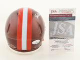 Paul Warfield Signed Cleveland Browns Mini Helmet (JSA COA) Hall of Fame W.R.