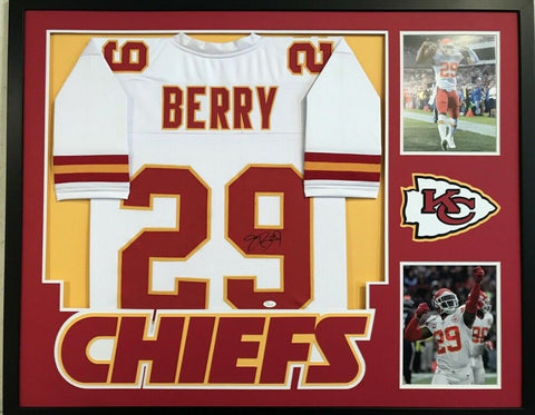 Eric Berry Signed Chiefs 34" x 42" Custom Framed Jersey (JSA) 5x Pro Bowl Safety