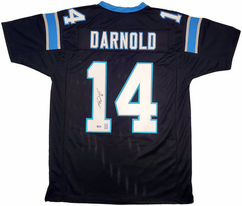 CAROLINA PANTHERS SAM DARNOLD AUTOGRAPHED BLACK JERSEY BECKETT BAS STOCK #197011