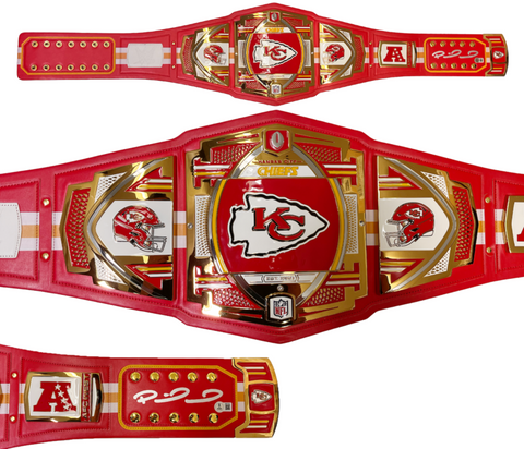 Patrick Mahomes Autographed Kansas City Chiefs WWE Championship Belt Beckett