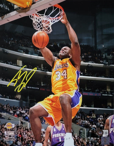 Shaquille O'Neal Autographed Los Angeles Lakers 11x14 Photo Beckett Witnessed