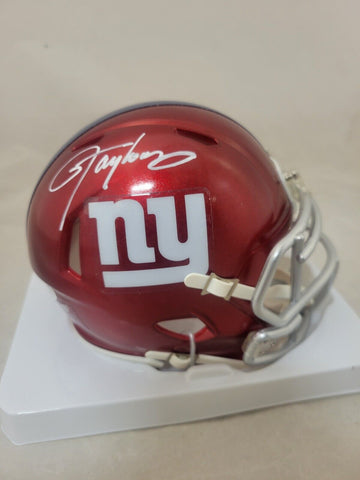 LAWRENCE TAYLOR SIGNED NEW YORK GIANTS FLASH SPEED MINI HELMET JSA QR