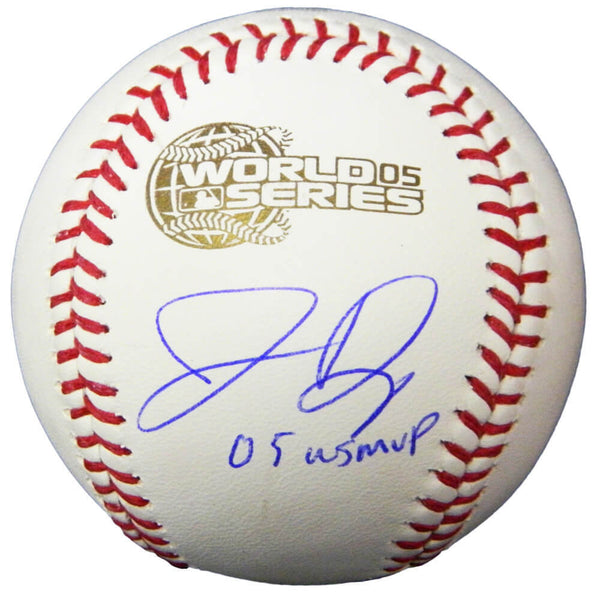 White Sox JERMAINE DYE Signed 2005 World Series Baseball w/05 WS MVP - SCHWARTZ