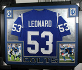 DARIUS LEONARD (Colts blue SKYLINE) Signed Autographed Framed Jersey JSA