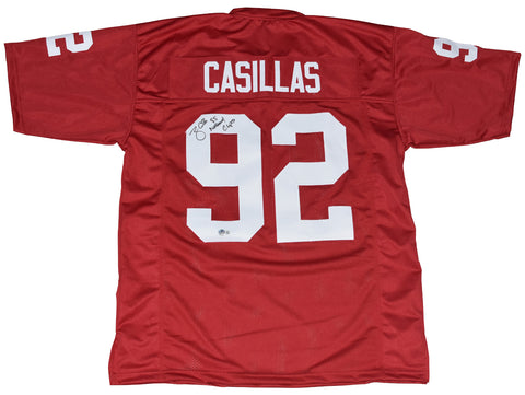 TONY CASILLAS SIGNED OKLAHOMA SOONERS #92 JERSEY W/ 85 NATIONAL CHAMPS