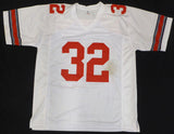 Ohio State TreVeyon Henderson Autographed White Jersey Beckett QR #1W040825