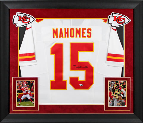 Chiefs Patrick Mahomes Signed White Nike Limited Framed Jersey Fanatics