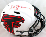 Deion Sanders Signed Falcons Lunar Speed Authentic F/S Helmet- Beckett W *Red