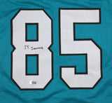 Ja'Tavion Sanders Autographed Teal Pro Style Jersey - Beckett W Hologram *Black