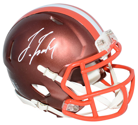 JERRY JEUDY AUTOGRAPHED CLEVELAND BROWNS FLASH SPEED MINI HELMET BECKETT