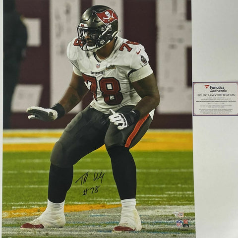 Autographed/Signed TRISTAN WIRFS Tampa Bay Buccaneers 16x20 Photo Fanatics COA