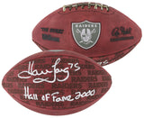 Raiders Howie Long "HOF 00" Signed "Duke" Team Showcase Football W/ Case BAS Wit