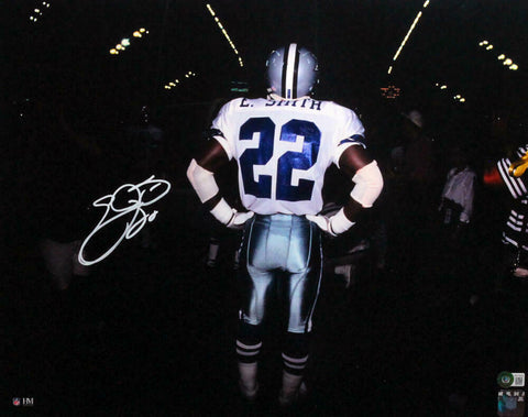 Emmitt Smith Autographed Cowboys Back Tunnel 16x20 HM Photo-Beckett W Holo*White