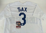 Steve Sax Signed Los Angeles Dodgers Jersey (JSA COA) 1982 Rookie o/t Year