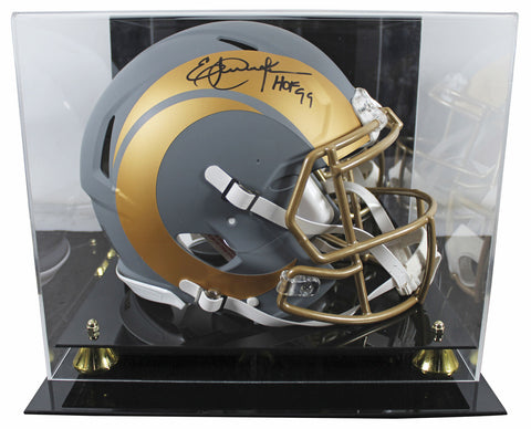 Rams Eric Dickerson "HOF 99" Signed Slate F/S Speed Proline Helmet W/ Case BAS W