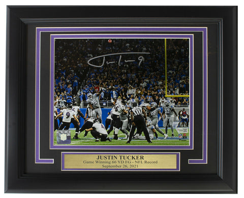 Justin Tucker Signed Framed Baltimore Ravens 8x10 Photo Fanatics