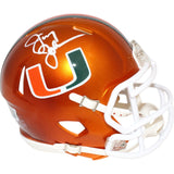 Jimmy Johnson Autographed Miami Hurricanes Speed Flash Mini Helmet Beckett 48639