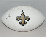 MARSHON LATTIMORE SIGNED AUTOGRAPHED NEW ORLEANS SAINTS WHITE LOGO FOOTBALL JSA