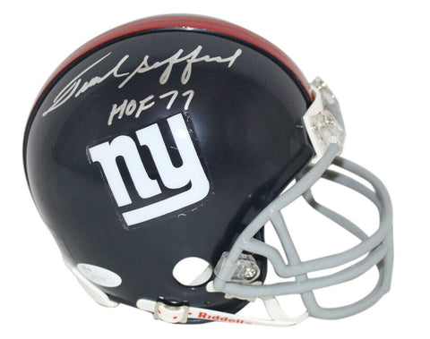 Frank Gifford Autographed/Signed New York Giants TB Mini Helmet HOF JSA 33558