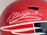 MAC JONES AUTOGRAPHED PATRIOTS FLASH RED FULL SIZE SPEED HELMET BECKETT 202962