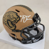 TREVOR LAWRENCE SIGNED JACKSONVILLE JAGUARS STS 2 SPEED MINI HELMET FANATICS QR