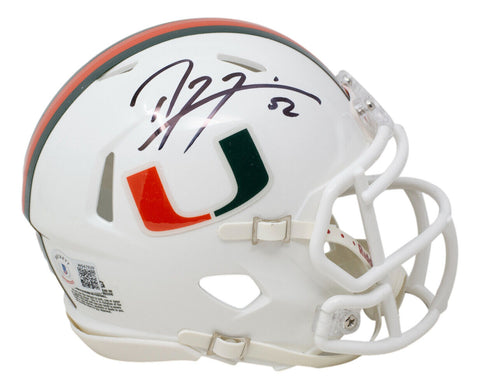 Ray Lewis Signed Miami Hurricanes Mini Speed Replica Helmet BAS ITP