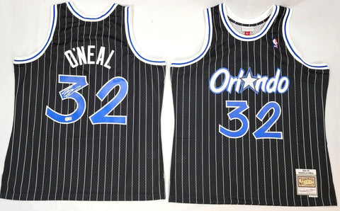 Shaquille O'Neal Signed Magic Black 94-95 M&N Swingman Jersey Beckett Witnessed