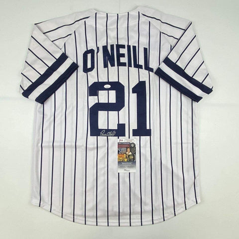 Autographed/Signed Paul O'Neill New York Pinstripe Baseball Jersey JSA COA