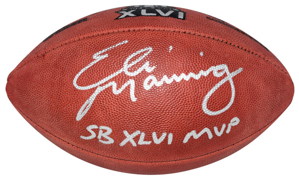 ELI MANNING SIGNED NEW YORK GIANTS SUPER BOWL XLVI WILSON FOOTBALL W/ SB MVP