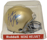 Jeremiah Owusu-Koramoah Autographed Notre Dame VSR4 Mini Helmet BAS 34751