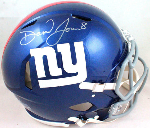 Daniel Jones Autographed F/S NY Giants Authentic Speed Helmet- Beckett W *Silver