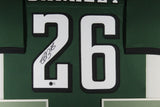 SAQUON BARKLEY (Eagles green TOWER) Signed Autographed Framed Jersey Beckett