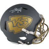 Travis Kelce Autographed Kansas City Chiefs Slate Authentic Helmet Beckett 49091