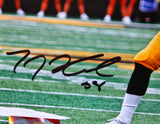 TJ Hockenson Autographed Iowa 8x10 Running Photo-Beckett W Hologram *Black