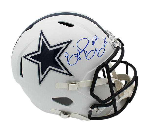 Ezekiel Elliott Signed Dallas Cowboys Speed Full Size White Matte NFL Helmet