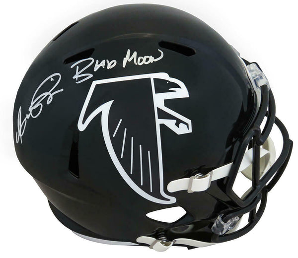 Andre Rison Signed Falcons Riddell Full Size Speed Rep Helmet w/Bad Moon -SS COA