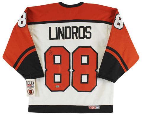 Flyers Eric Lindros Authentic Signed White CCM Jersey Autographed BAS #BG90718